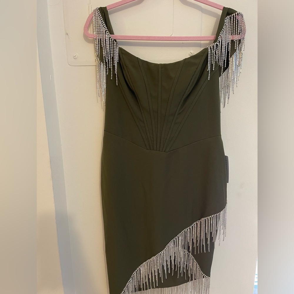 Brand New, Never warn Lavish Alice Nordstrom Green Khaki Dress with tags
